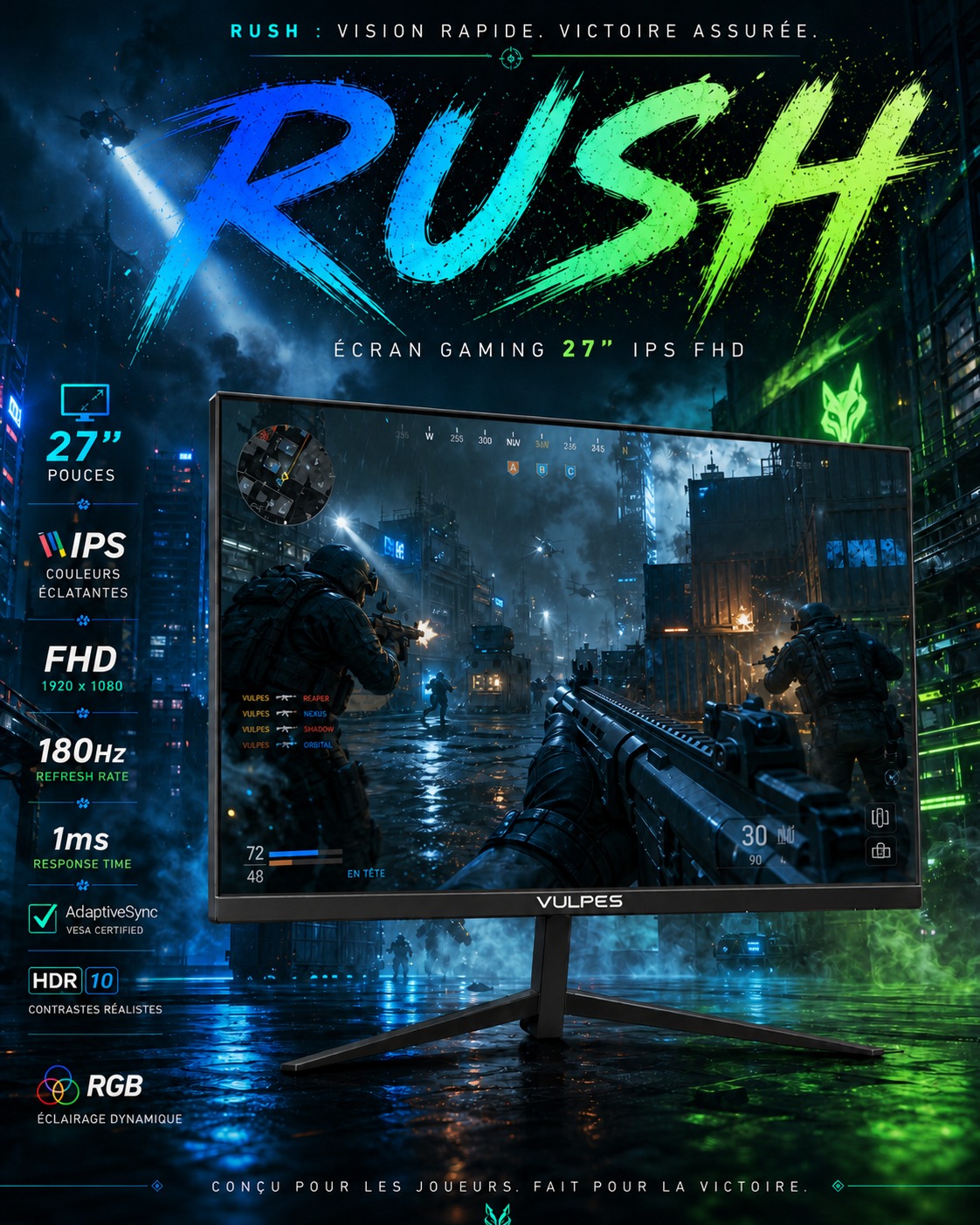 VULPES RUSH 27" – 180Hz Full HD IPS