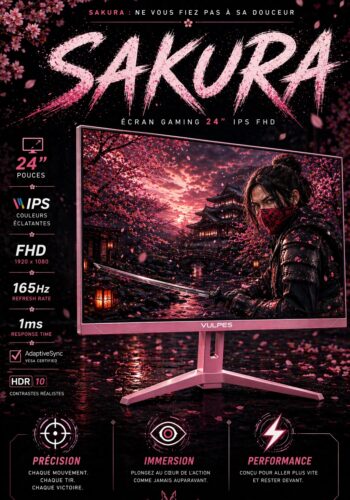VULPES SAKURA 24" – IPS Full HD Pink Edition