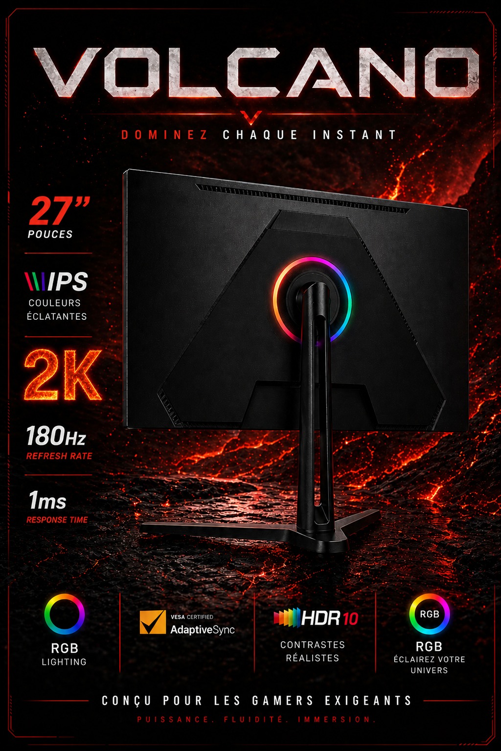 VULPES VOLCANO 27" – 180Hz QHD IPS